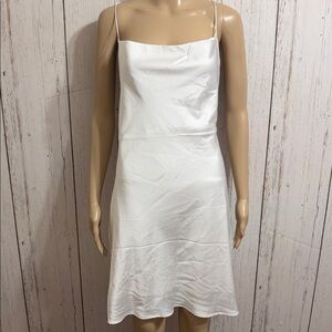 Elegant White Slip Dress Large Lined Straps